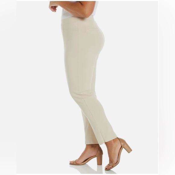 Rafaella Cream White Knit Pant with Front Seam Women’s Size Large - Picture 2 of 7